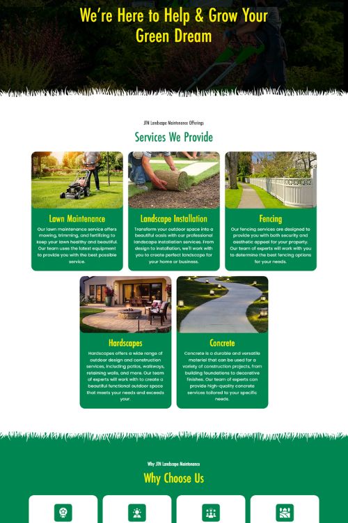 jtn landscape Wix template for Gardening Outdoor Lawn Maintenance